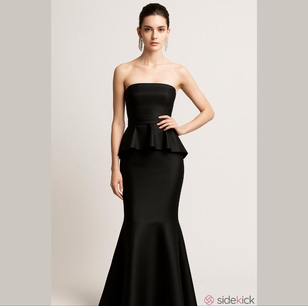 WHITE VERA WANG BACKLESS PERPLUM DRESS SIZE 2
